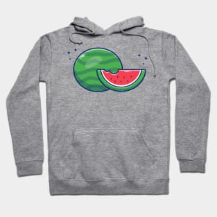 Watermelon And Slices Of Watermelon Cartoon Hoodie